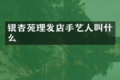 银杏苑理发店手艺人叫什么