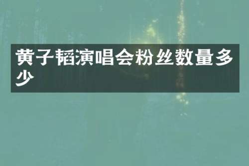 黄子韬演唱会粉丝数量多少