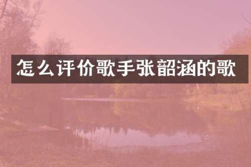 怎么评价歌手张韶涵的歌