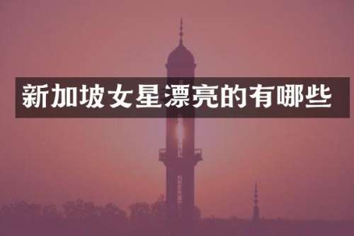 新加坡女星漂亮的有哪些