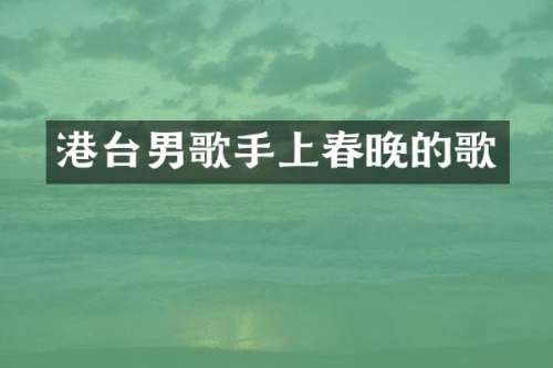港台男歌手上的歌