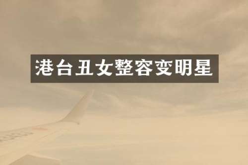 港台丑女整容变明星