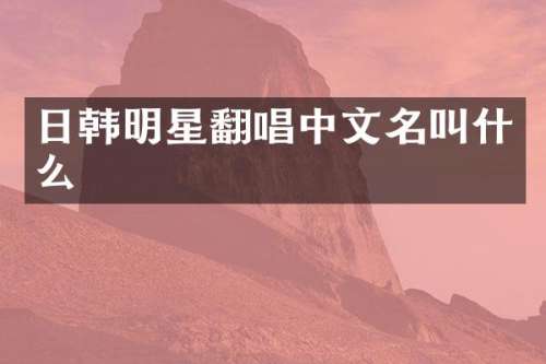 日韩明星翻唱中文名叫什么