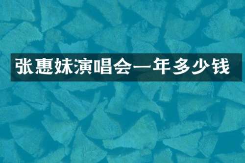 张惠妹演唱会一年多少钱