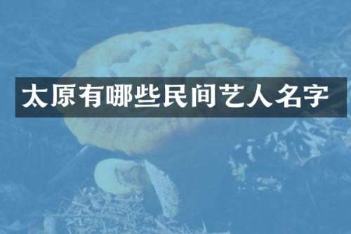 太原有哪些民间艺人名字