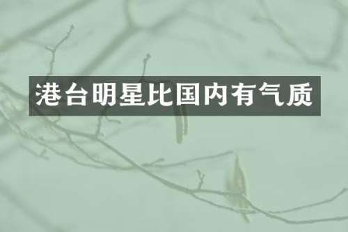 港台明星比国内有气质