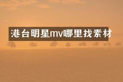 港台明星mv哪里找素材