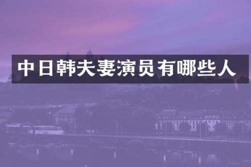 中日韩夫妻演员有哪些人
