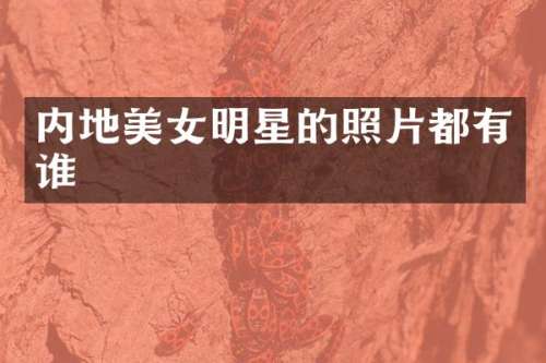 内地明星的照片都有谁