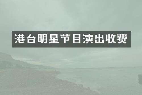 港台明星节目演出收费