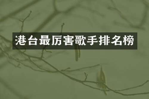 港台最厉害歌手排名榜