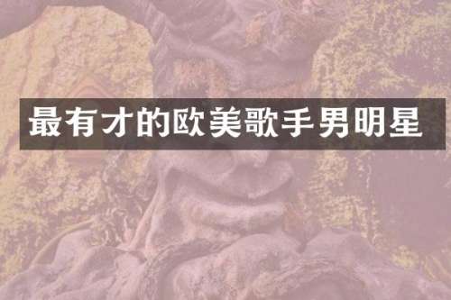 最有才的欧美歌手男明星