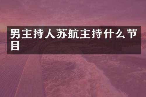 男主持人苏航主持什么节目
