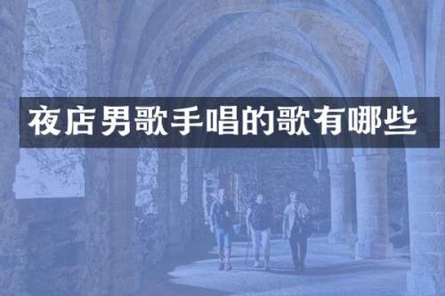 夜店男歌手唱的歌有哪些