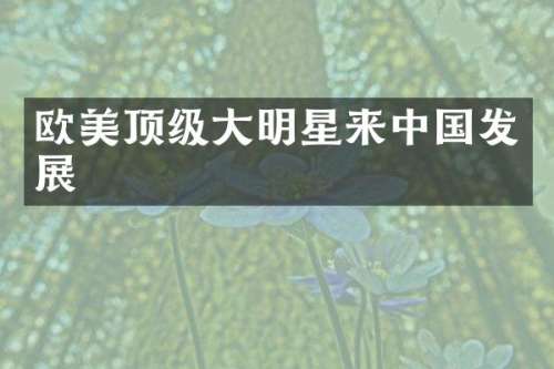 欧美顶级大明星来中国发展