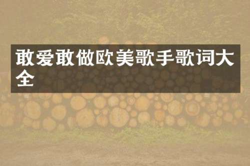 敢爱敢做欧美歌手歌词大全