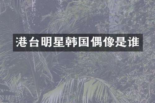 港台明星韩国偶像是谁
