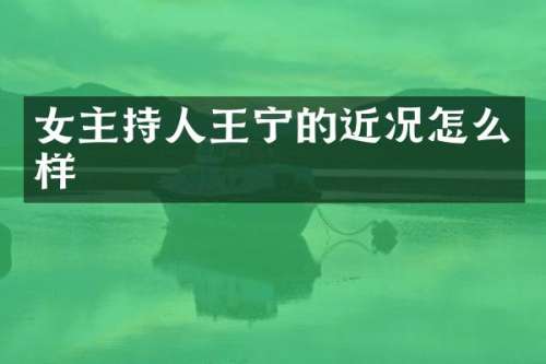 女主持人王宁的近况怎么样