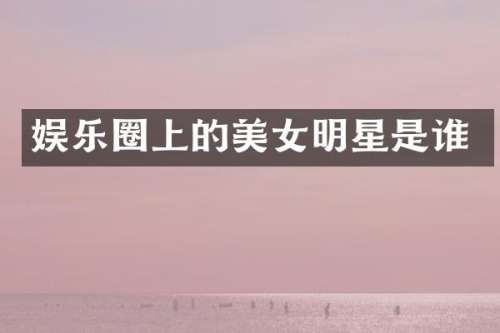 娱乐圈上的明星是谁