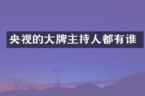 央视的大牌主持人都有谁