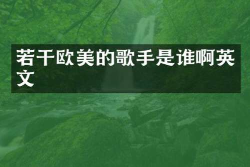 若干欧美的歌手是谁啊英文