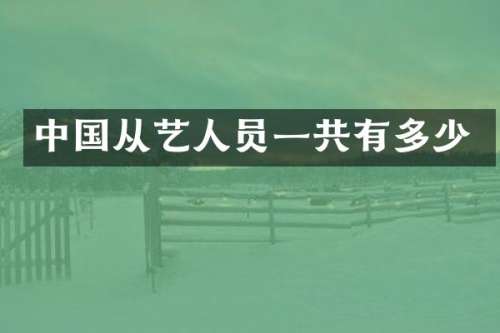 中国从艺人员一共有多少