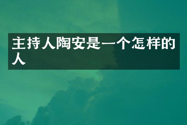 主持人陶安是一个怎样的人