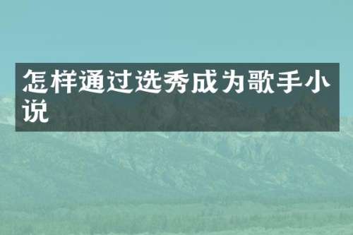 怎样通过选秀成为歌手小说