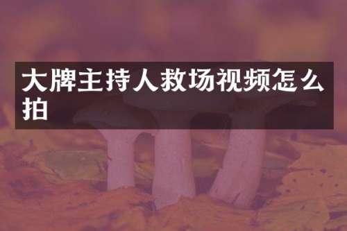 大牌主持人救场视频怎么拍