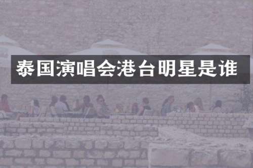 泰国演唱会港台明星是谁