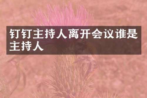钉钉主持人离开会议谁是主持人
