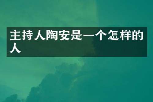 主持人陶安是一个怎样的人