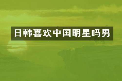 日韩喜欢中国明星吗男