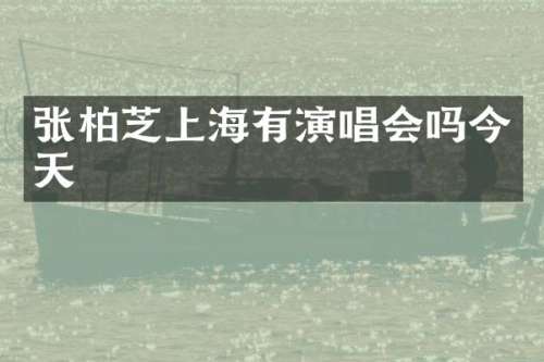张柏芝上海有演唱会吗今天