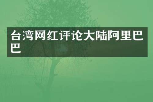 台湾网红评论大陆阿里巴巴