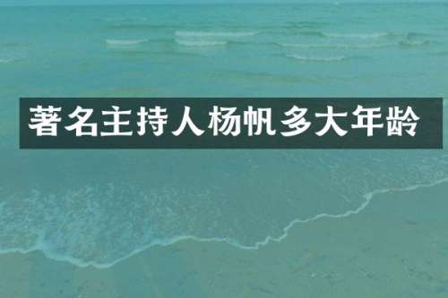 著名主持人杨帆多大年龄