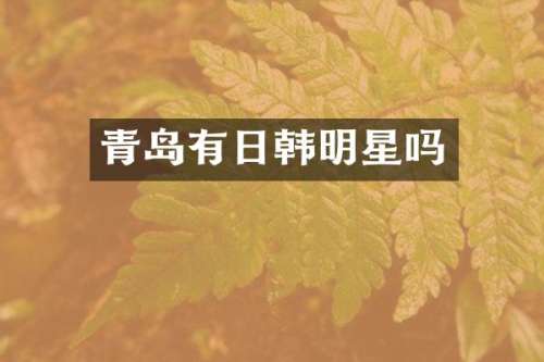 青岛有日韩明星吗