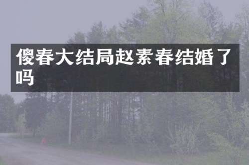 傻春大结局赵素春结婚了吗