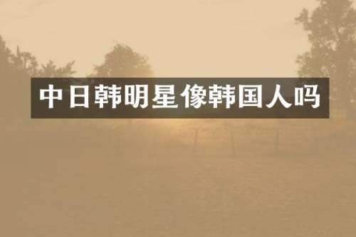 中日韩明星像韩国人吗