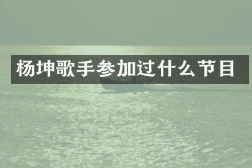 杨坤歌手参加过什么节目