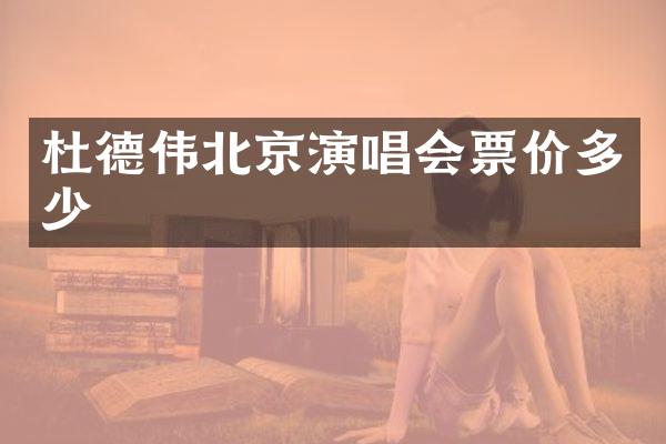 杜德伟北京演唱会票价多少