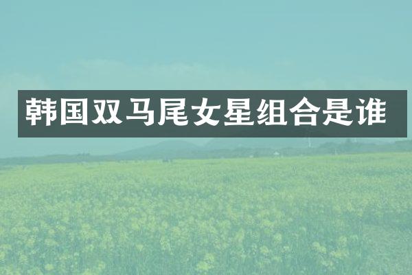 韩国双马尾女星组合是谁
