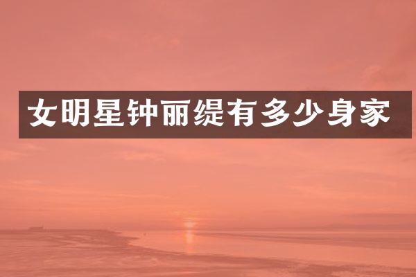 女明星钟丽缇有多少身家