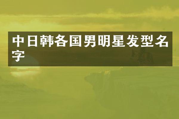 中日韩各国男明星发型名字