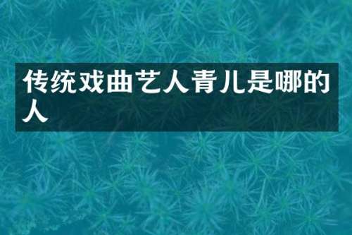 传统戏曲艺人青儿是哪的人