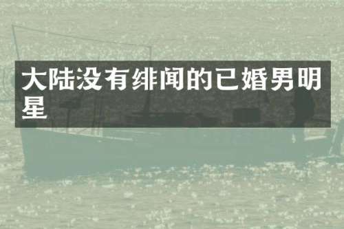 大陆没有绯闻的已婚男明星