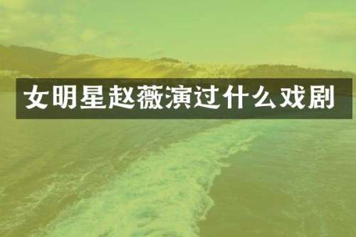 女明星赵薇演过什么戏剧