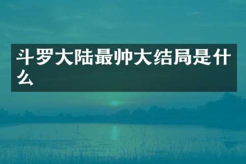 斗罗大陆最帅大结局是什么