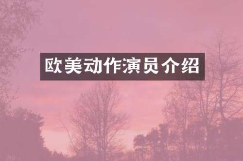 欧美动作演员介绍