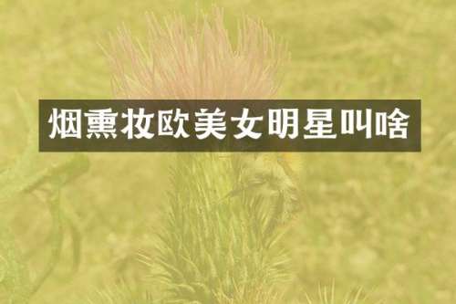 烟熏妆欧明星叫啥